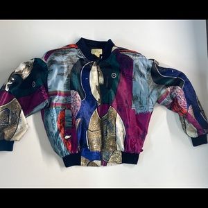 Vintage Pablo Picasso Satin Bomber Jacket